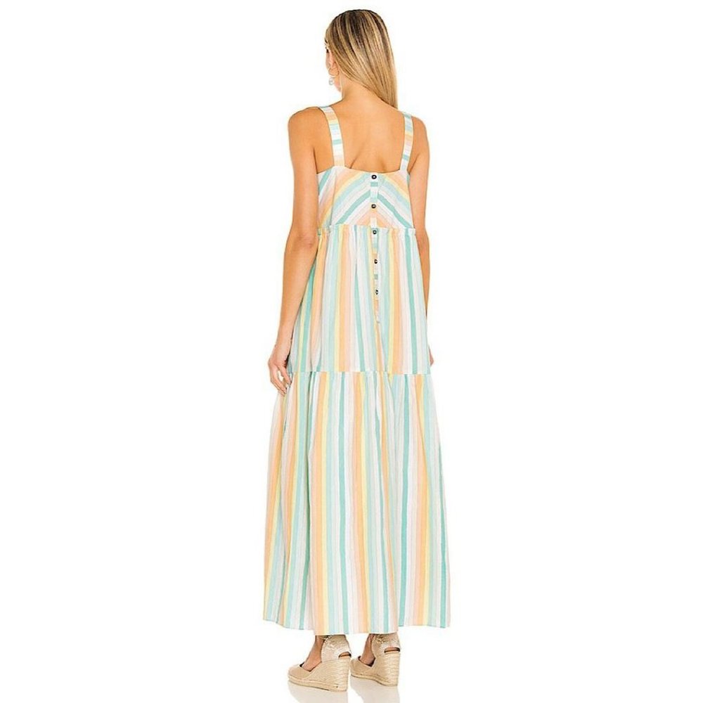 NWT SAYLOR Nandi Sleeveless Stripe Maxi Dress Rainbow Medium - Picture 2 of 12